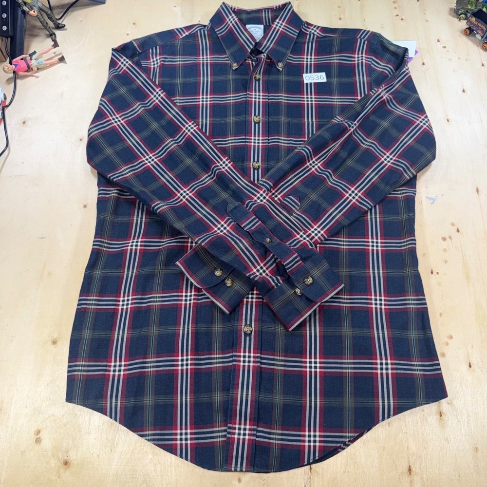 Brooks Brothers Regent Mens M Blue Red Plaid Supima Cotton Non Iron Shirt